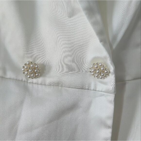 NWT Lulus Regal Aura White Satin Long Sleeve Blazer Romper - Picture 7 of 10